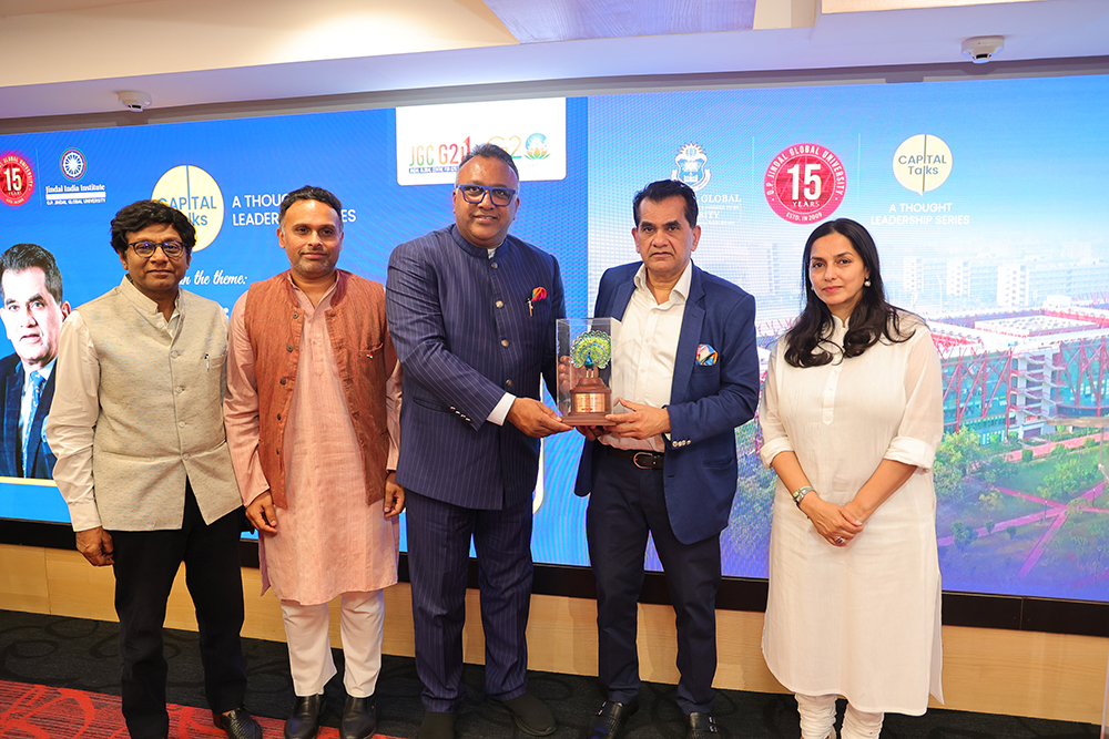 Welcome to JII" picture - Mr. Amitabh Kant (G20 Sherpa of India) at JGU International Academy